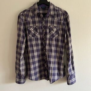 Kuhl Women’s  Plaid Casual Long Sleeve  Button Down Shirt Sz L